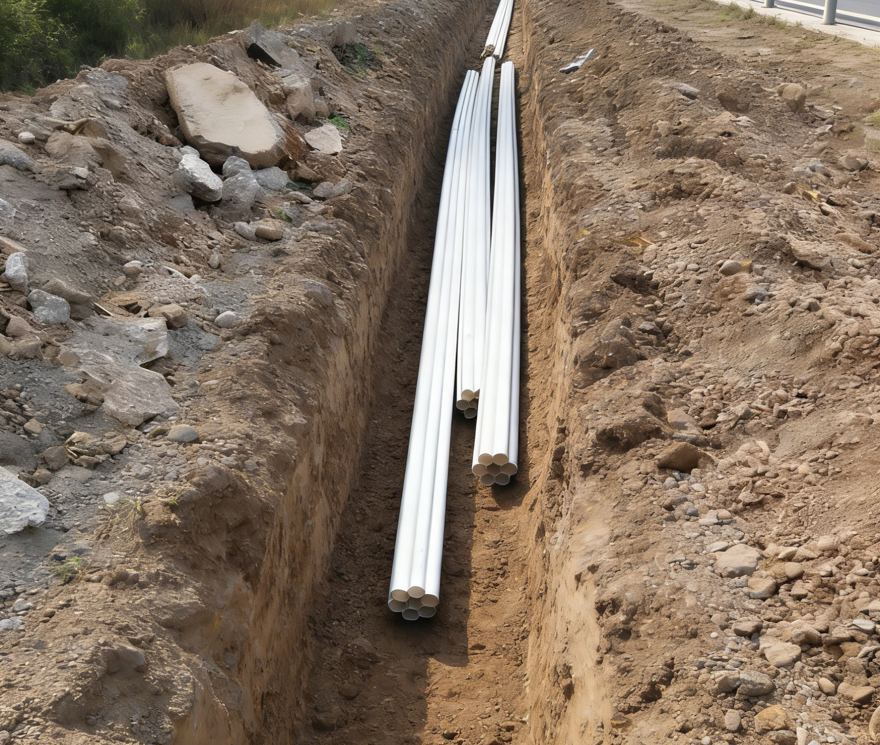 PE七孔梅花管施工现场